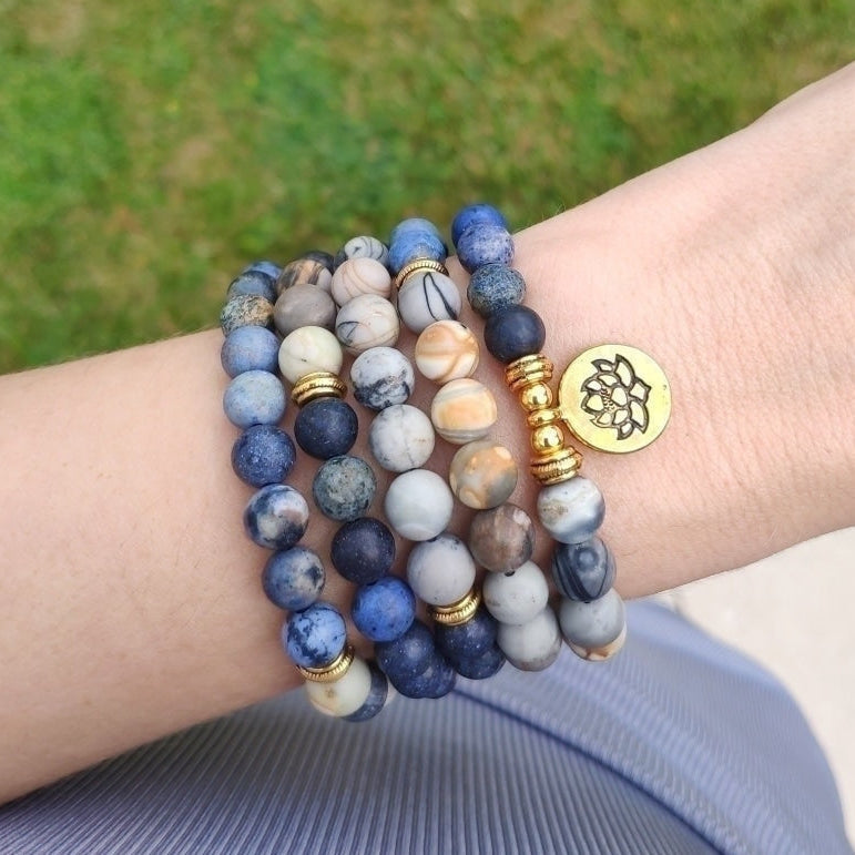 Jasper & Blue Aventurine Mala - Aventurine