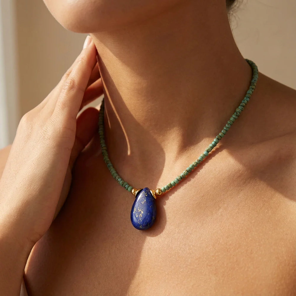 Lapis Lazuli Drop Necklace - Lapis Lazuli