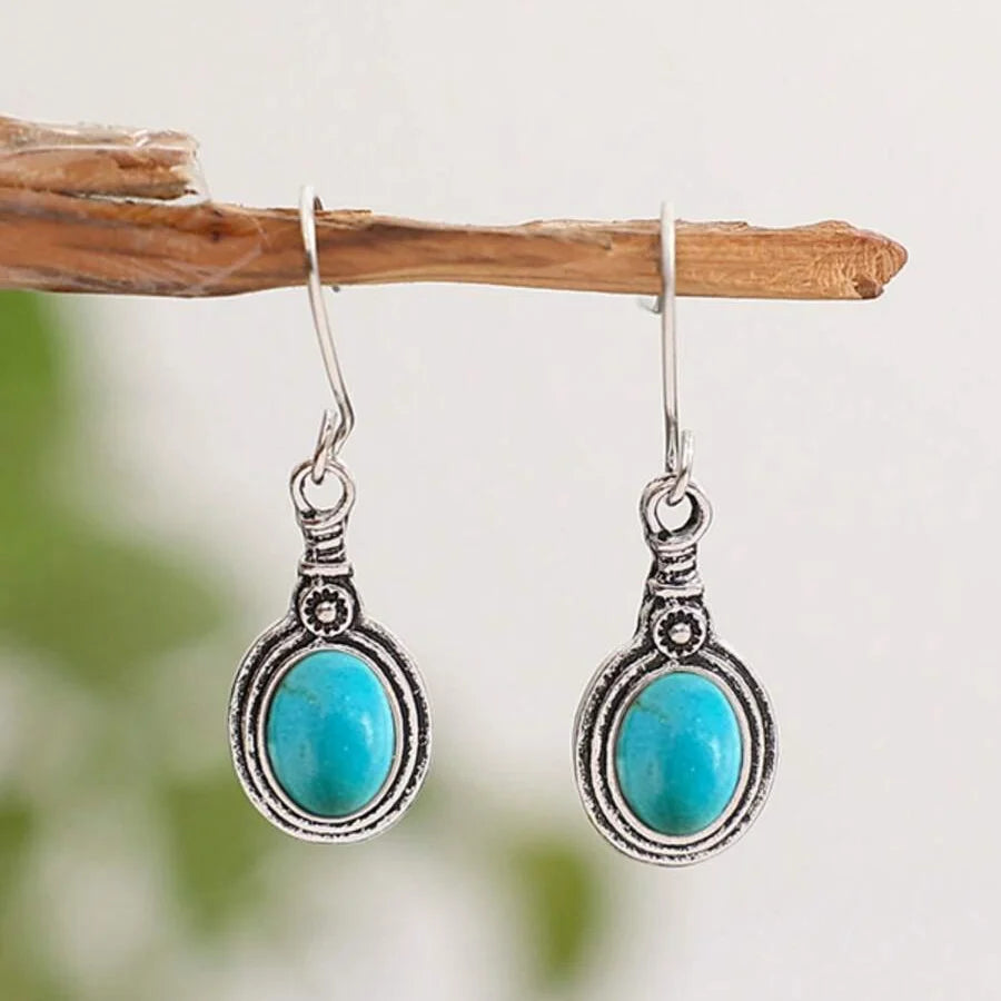 Western Style Turquoise Drop Earrings