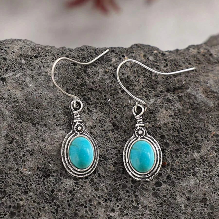 Western Style Turquoise Drop Earrings