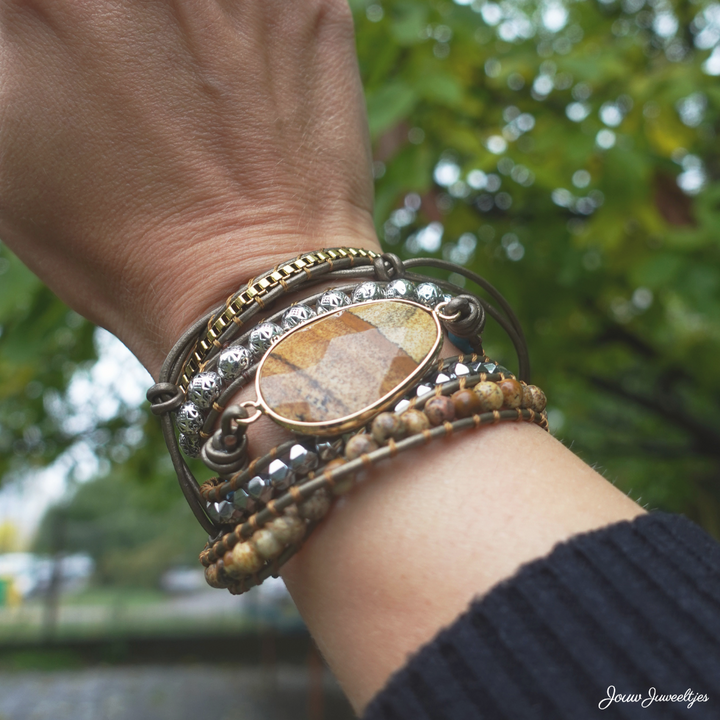 Vegan Jasper Protection Bracelet - Jasper