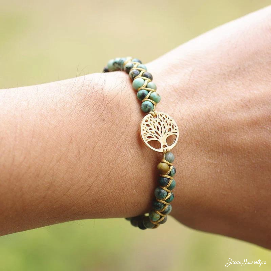 Woven Tree of Life Bracelet - Jasper