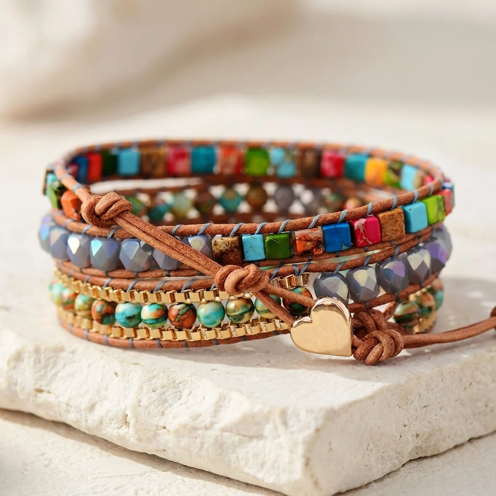 Healing Chakra Heart Bracelet - Jasper