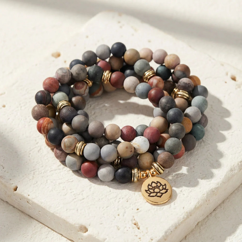 Stress Relieving Jasper Mala - Jasper