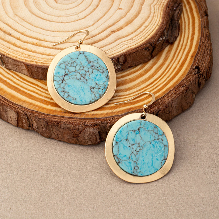 Turquoise Bohemian Round Earrings