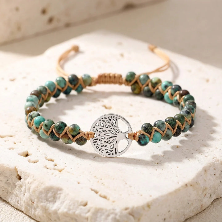 Woven Tree of Life Bracelet - Jasper