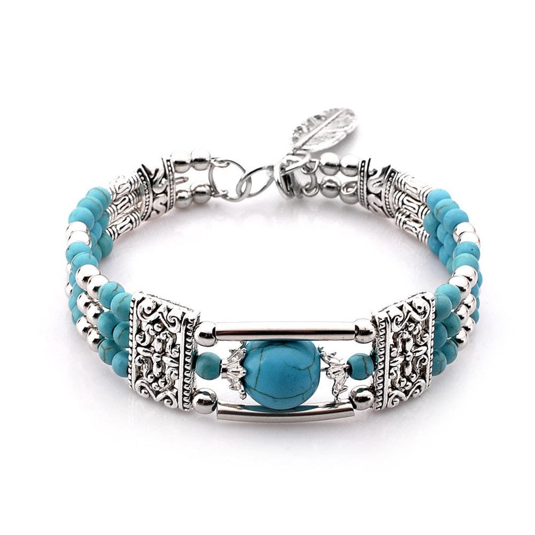 Antique Silver Turquoise Stone Bracelet