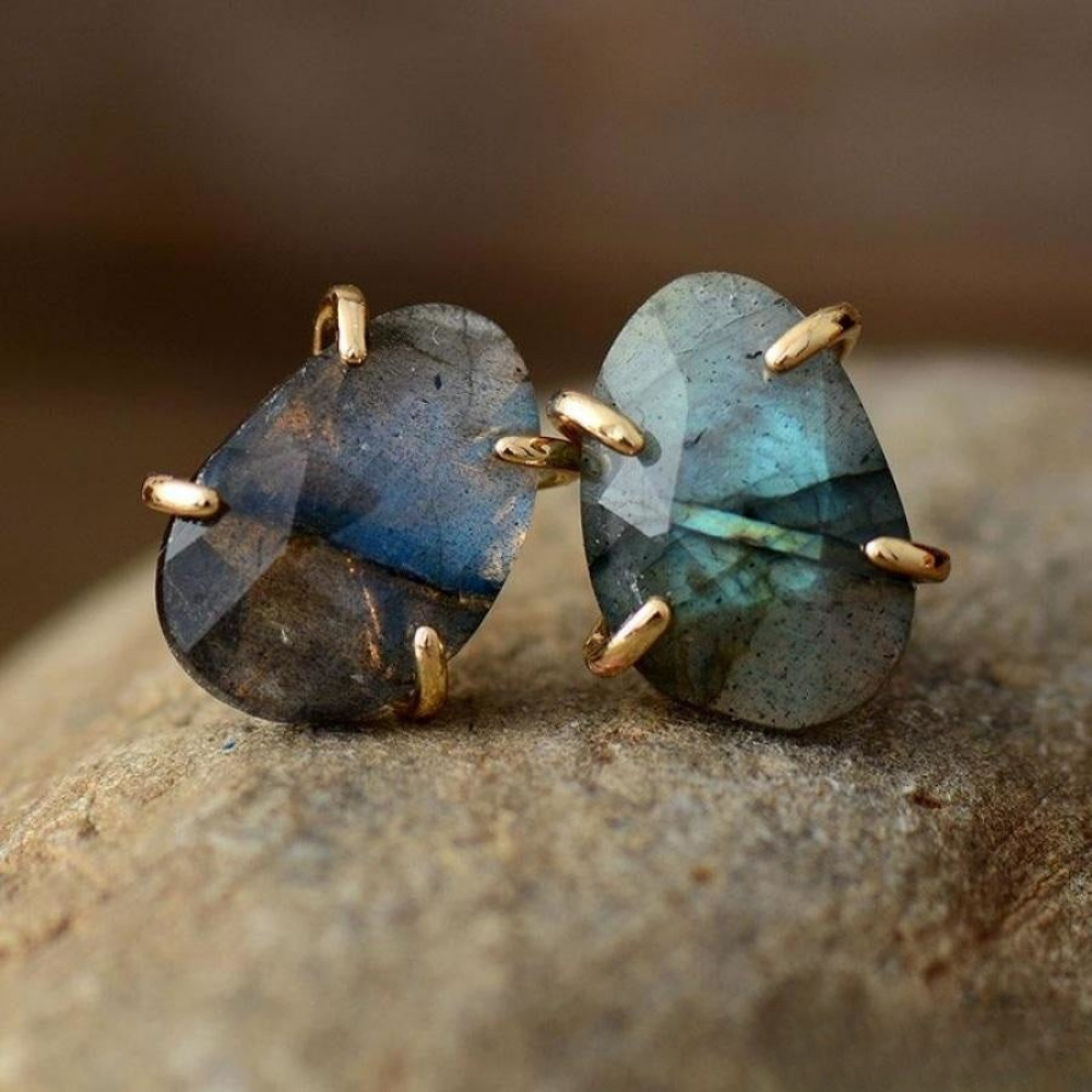 Spiritual Labradorite Stud Earrings - Labradorite