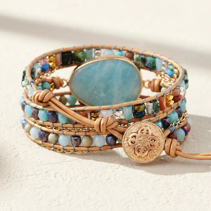 Vegan Amazonite Charm Bracelet - Amazonite 