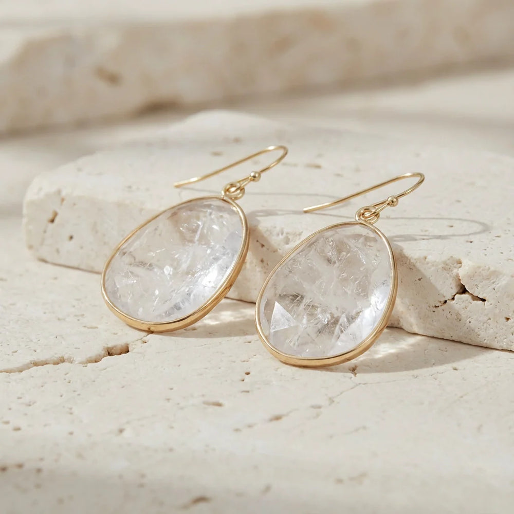 Purifying Clear Quartz Earrings - Clear Quartz