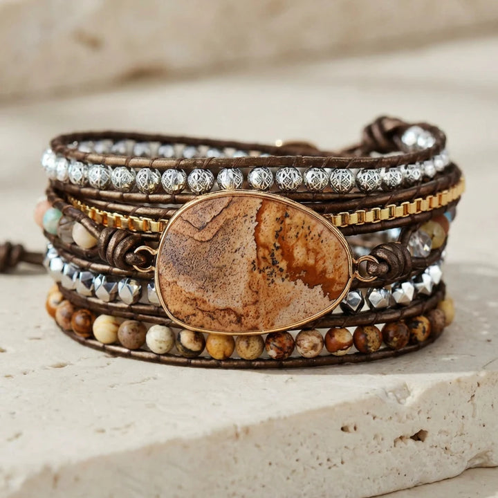 Vegan Jasper Protection Bracelet - Jasper