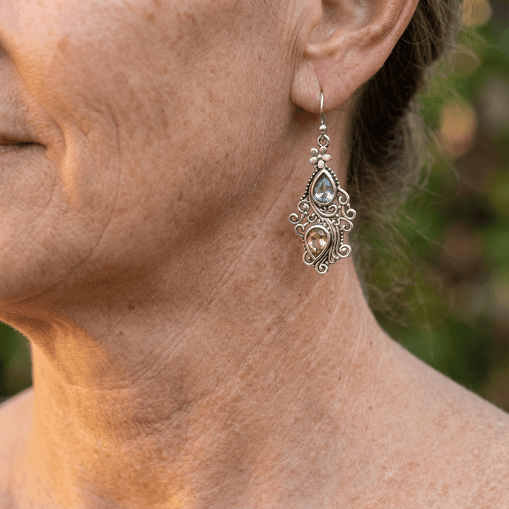 Vintage Filigree Teardrop Earrings