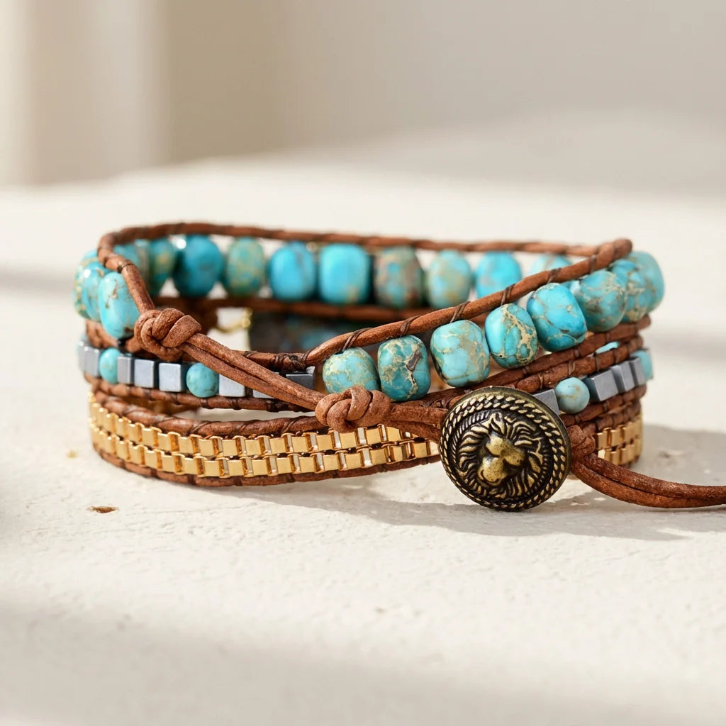 Expressive Turquoise Bracelet - Turquoise