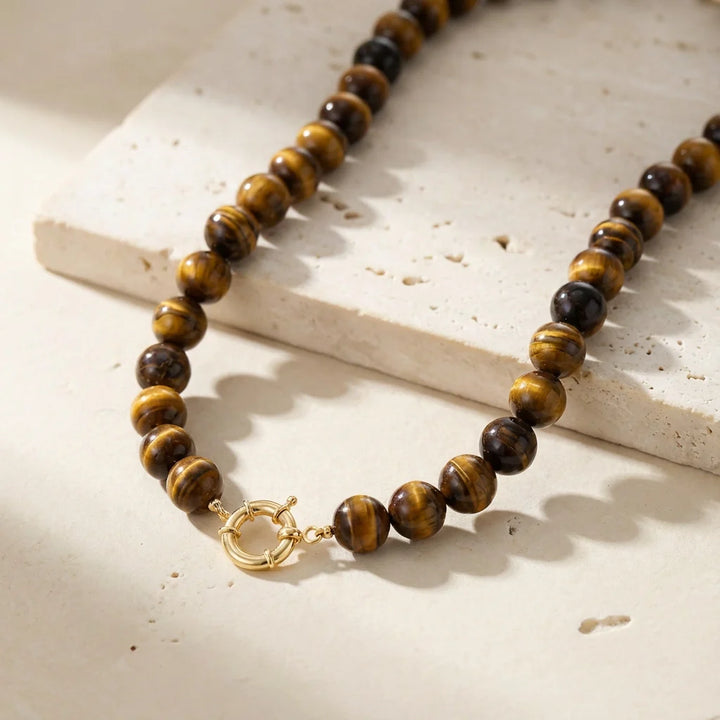 Bold Tigers Eye Necklace & Earrings (set of los) - Tiger's Eye