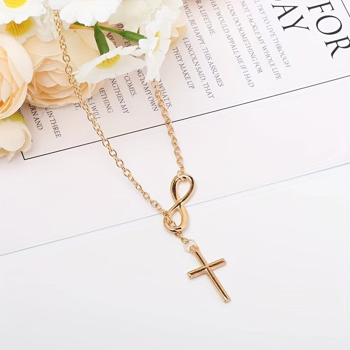 Eternal Cross Pendant Necklace | Gold