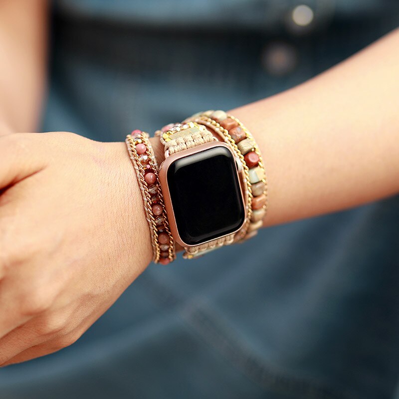 Healing Rhodochrosite Fitbit Watch Straps - Rhodochrosite