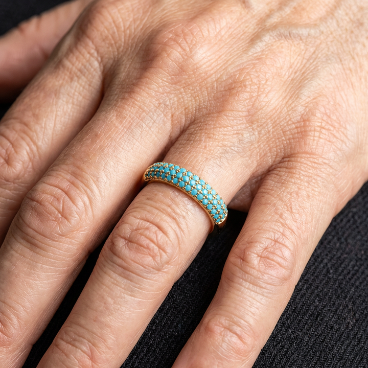 Elegant Vintage Turquoise Gold Plated Ring
