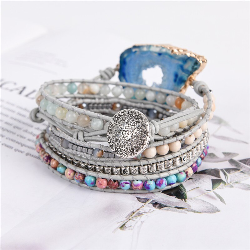 Dreamy Blue Agate Bracelet - Agate
