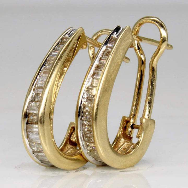 Vintage Style Gold Plated Zircon Horseshoe Buckle Earrings
