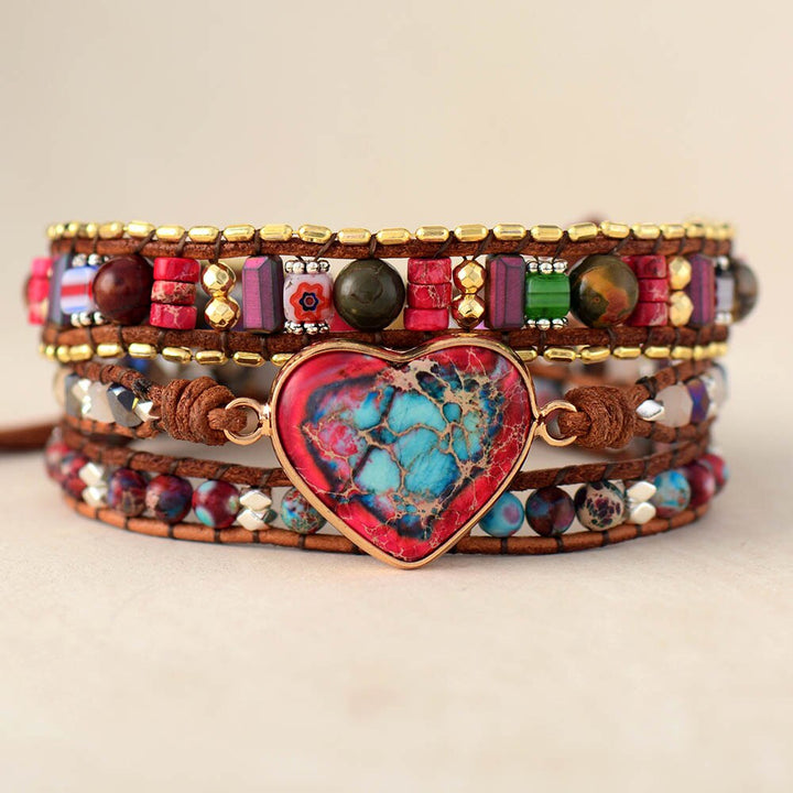Healing Heart of Jasper Bracelet - Jasper