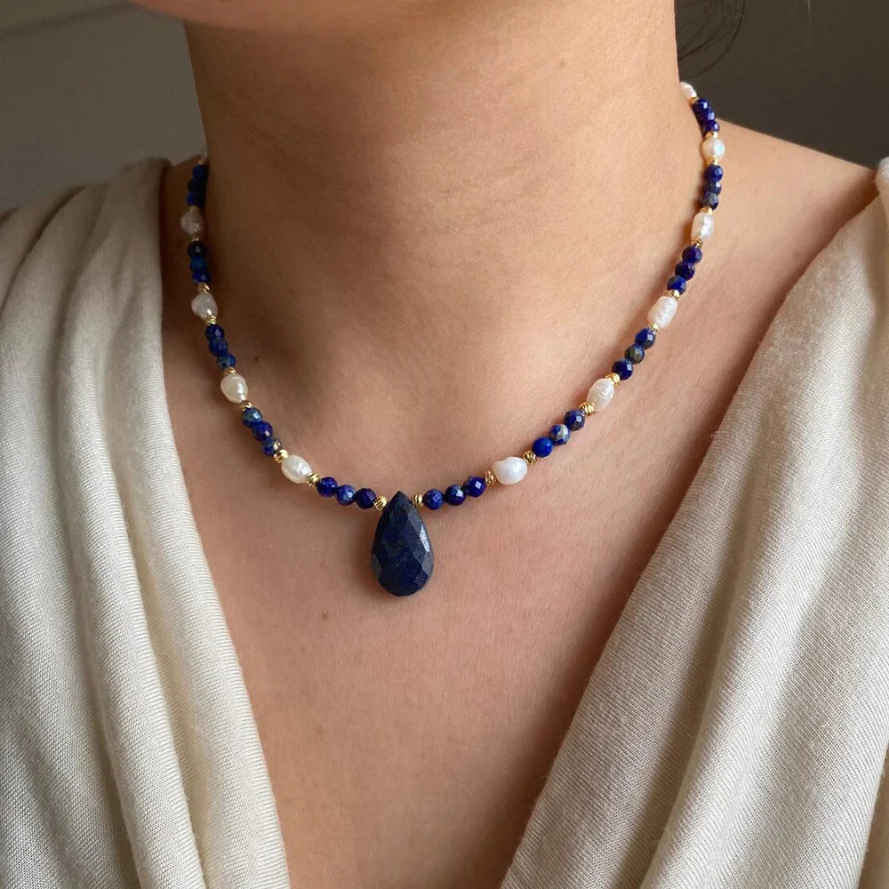 Elysian Drop Necklace - Lapis Lazuli