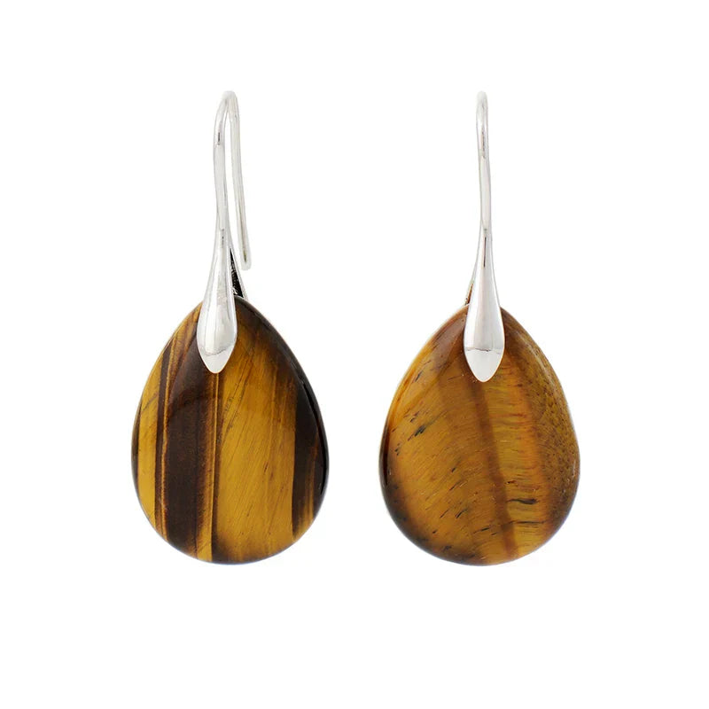 Tiger's Eye Drop Earrings - Tiger's Eye