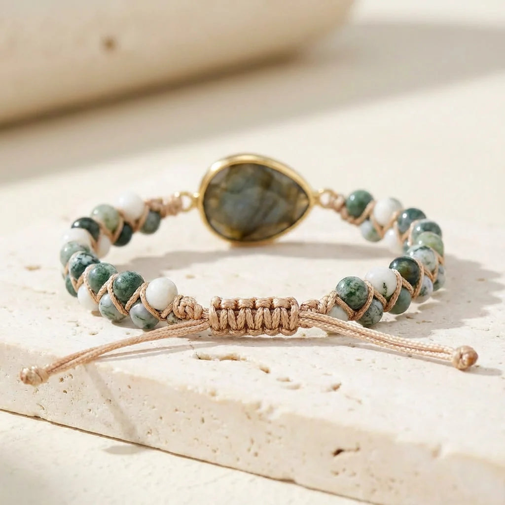 Woven Labradorite Bracelet - Labradorite