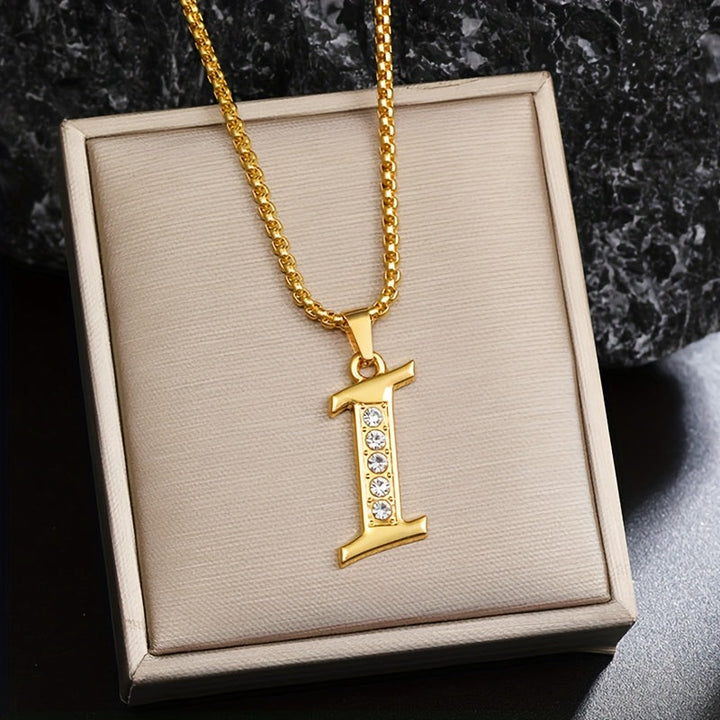 Crystal Accent Initial Necklace | Gold
