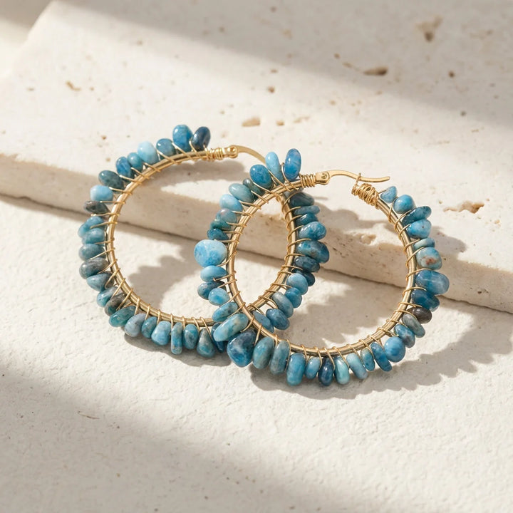 Creative Apatite Hoop Earrings - Apatite