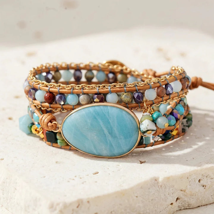 Vegan Amazonite Charm Bracelet - Amazonite 