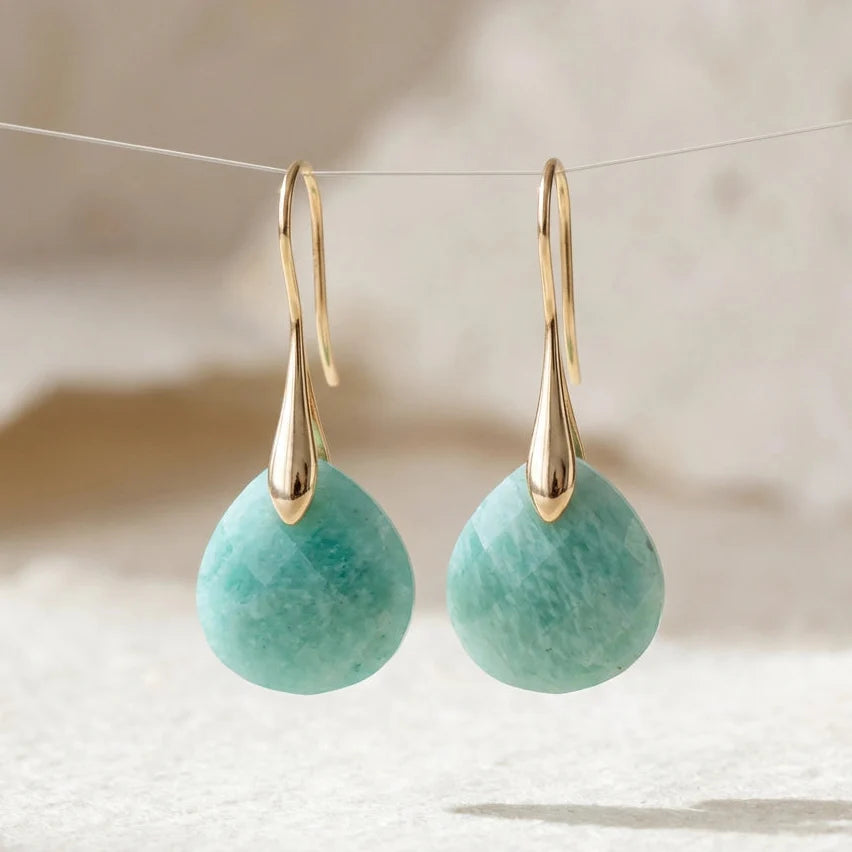 Balancing Amazonite Drop Earrings - Amazonite 