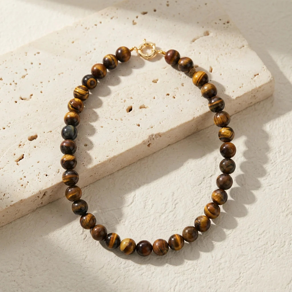 Bold Tigers Eye Necklace & Earrings (set of los) - Tiger's Eye