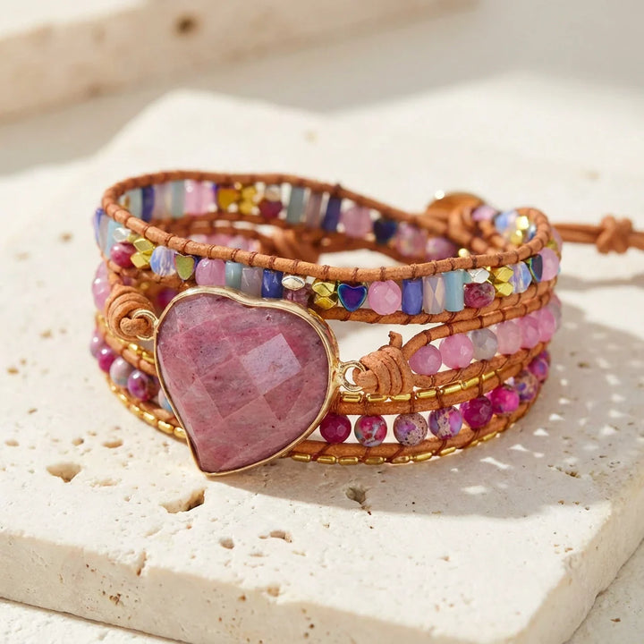 Rhodochrosite Love Bracelet - Rhodochrosite