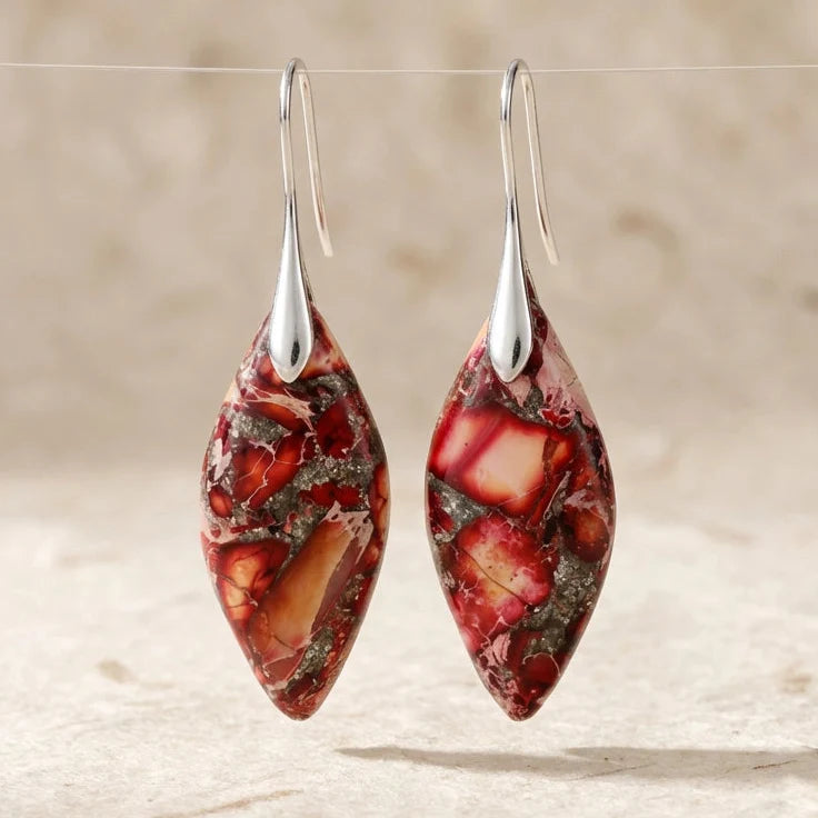 Fire Imperial Jasper Earrings - Imperial Jasper