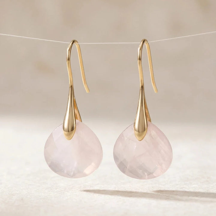 Compassion Rose Quartz Drop Earrings - Rose Quartz