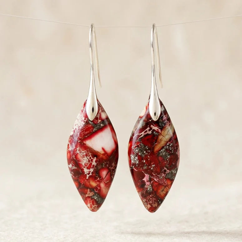Fire Imperial Jasper Earrings - Imperial Jasper