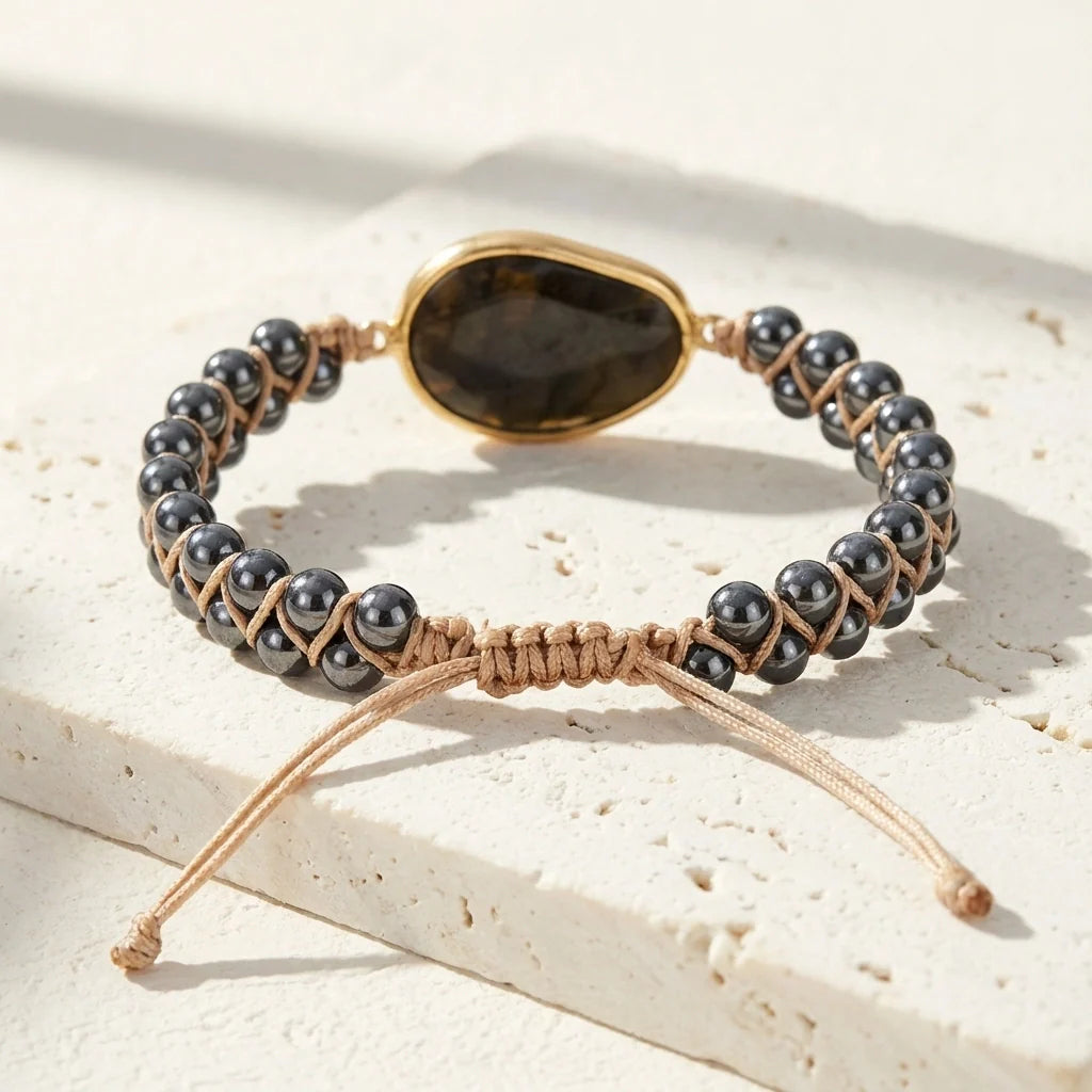 Woven Labradorite Bracelet - Labradorite