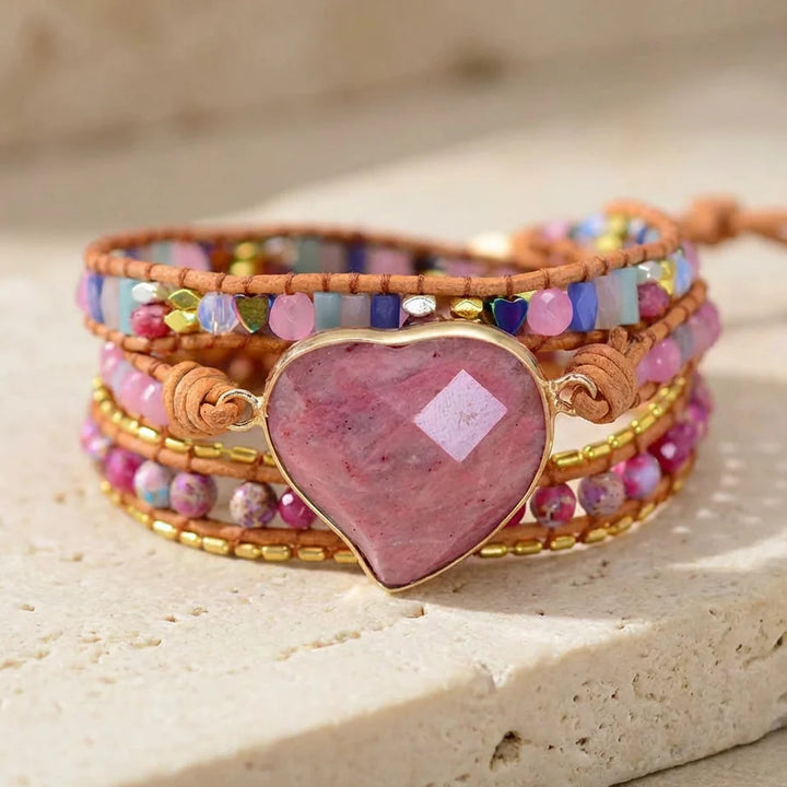 Rhodochrosite Love Bracelet - Rhodochrosite