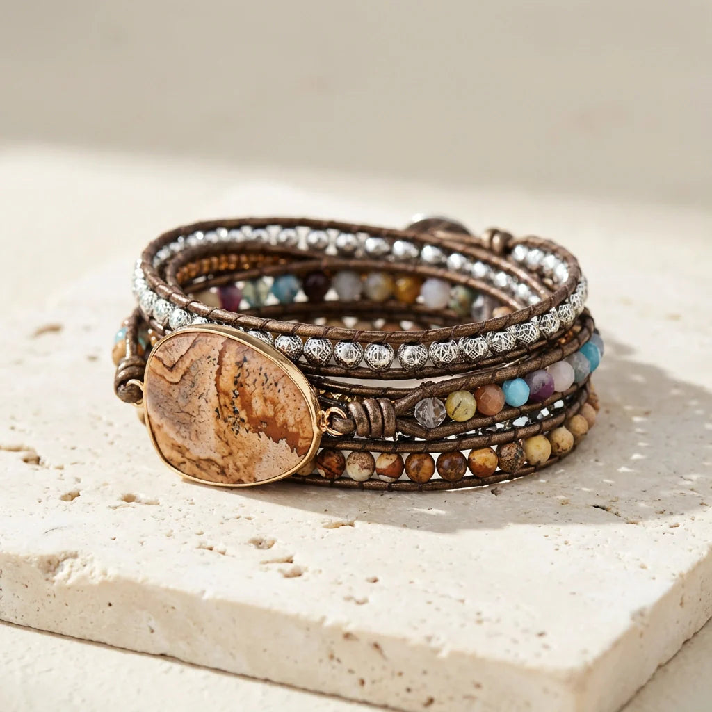 Vegan Jasper Protection Bracelet - Jasper