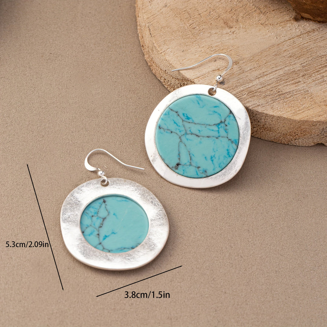 Turquoise Bohemian Round Earrings