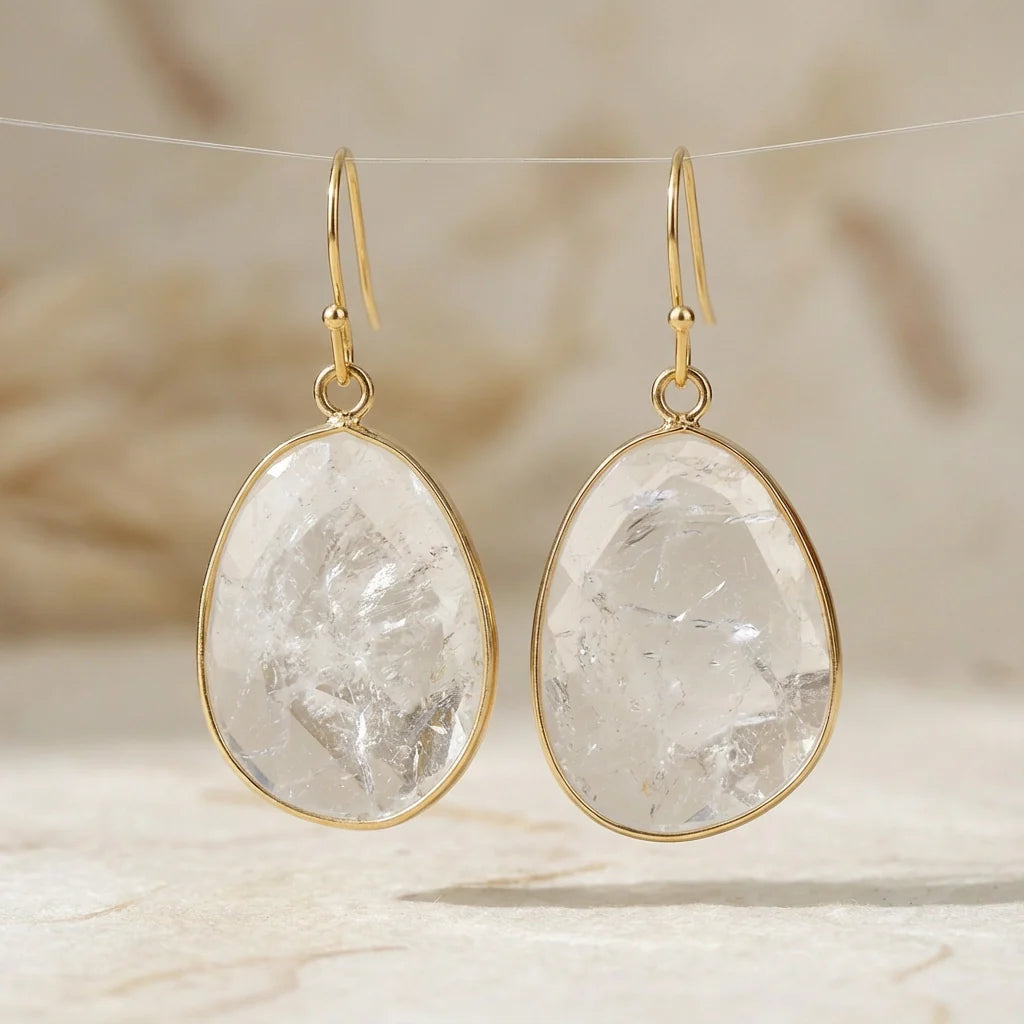 Purifying Clear Quartz Earrings - Clear Quartz
