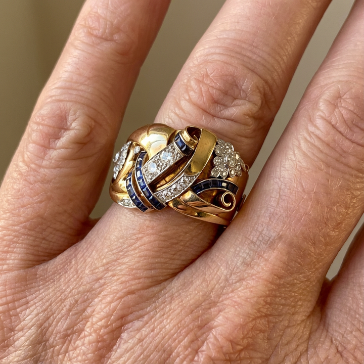 Gold Vintage Zirconia Ring