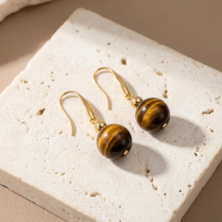 Bold Tigers Eye Necklace & Earrings (set of los) - Tiger's Eye