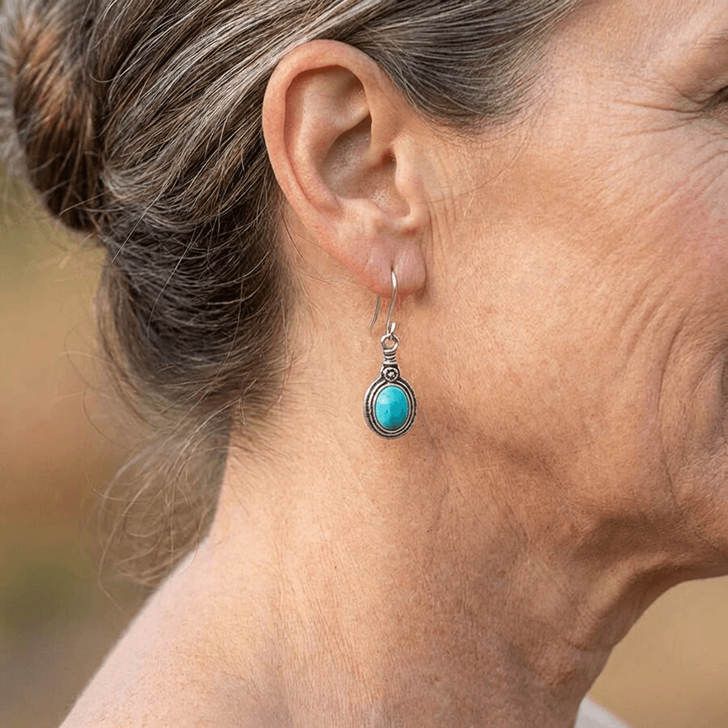 Western Style Turquoise Drop Earrings