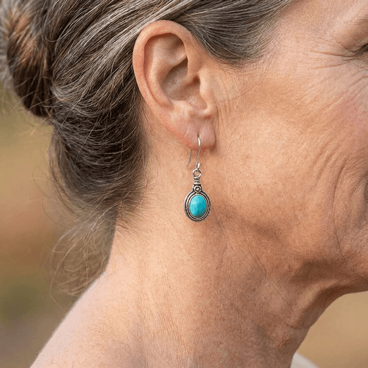 Western Style Turquoise Drop Earrings