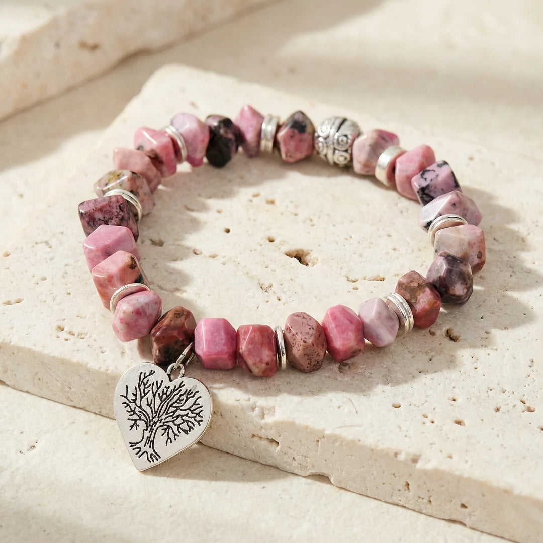 Tree of Life Rhodonite Bracelet - Rhodonite