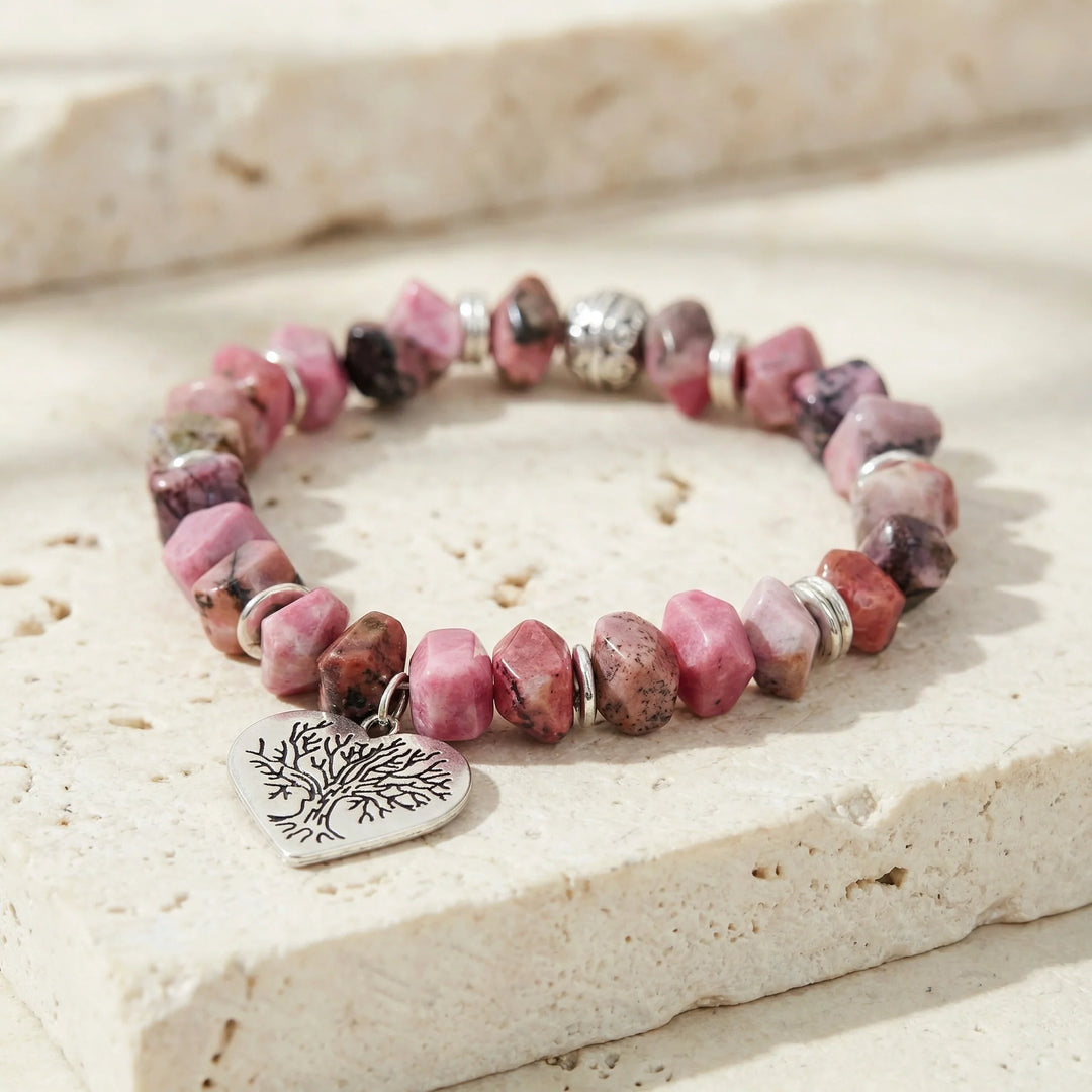 Tree of Life Rhodonite Bracelet - Rhodonite