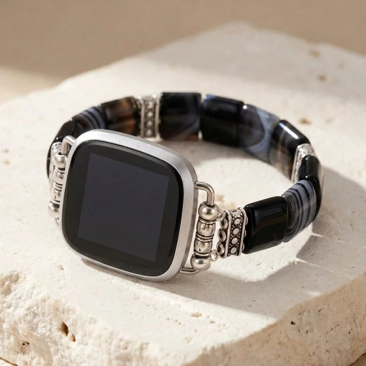 Onyx & Agate Fitbit Watch Band - Agate