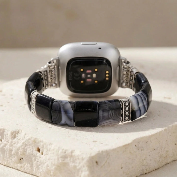 Onyx & Agate Fitbit Watch Band - Agate