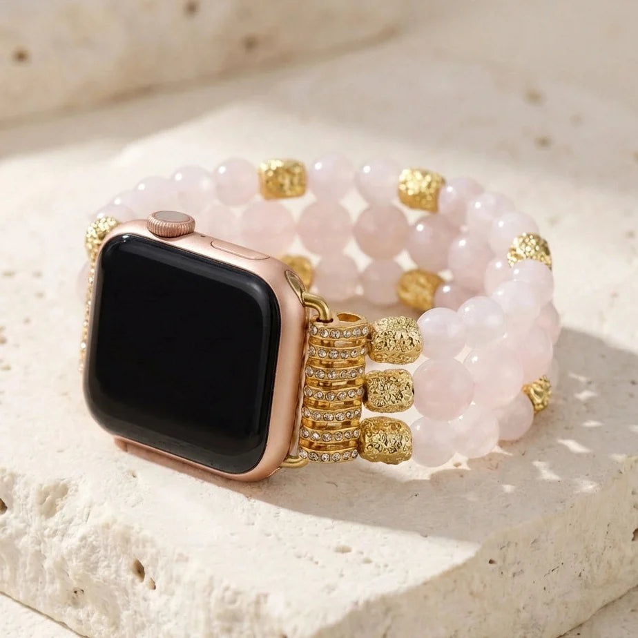 Healing Rose Quartz Apple Watch Band - Rose Quartz